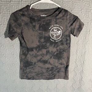 Osh Kosh Originals Boys T-Shirt Size 7 Surfing Alien Black Short Sleeve